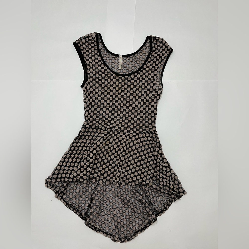 You Are Not Alone - sheer textured peplum y2k top- size M